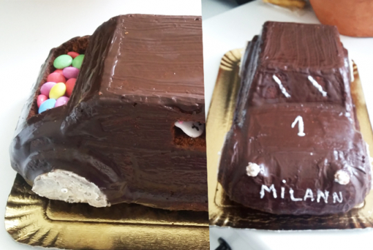 Gâteau voiture en chocolat