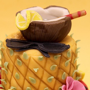 Anniversaire enfant Jumanji : gâteau tropical.