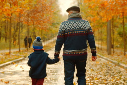 balade grand-père et petit-fils