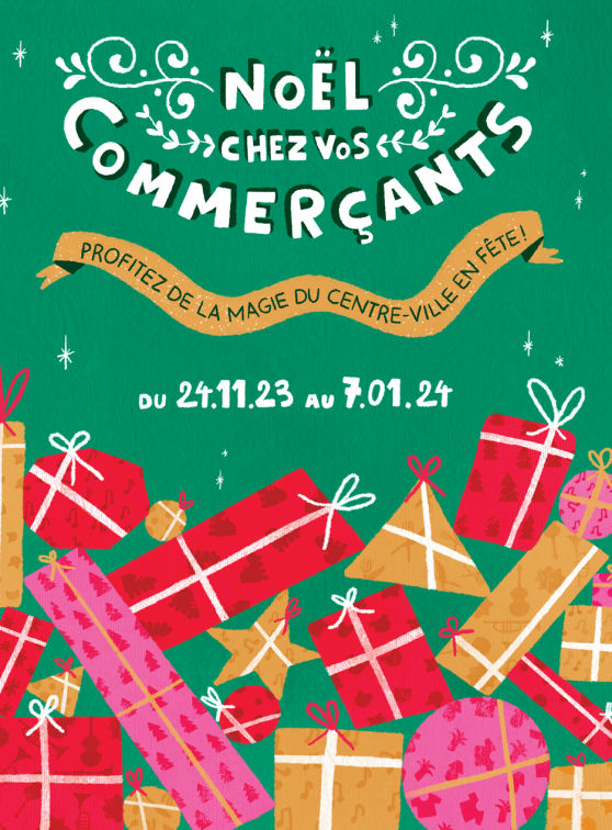 Le Noël 2023 des commerçants : affiche Plein Centre
