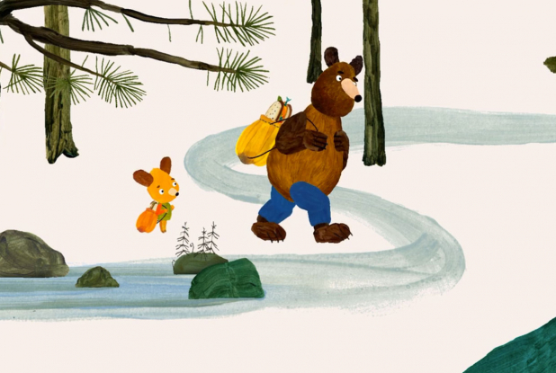 Les Ours gloutons - Nico et Mika avec leurs sacs à dos