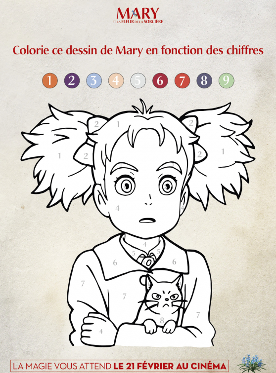 Mary et la fleur de la sorcière - Carnet de jeux : coloriage