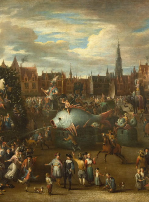 Toile "Fête traditionnelle à Anvers"