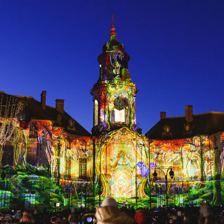 Projections Hôtel de Ville Noël Rennes