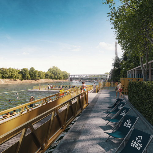 Site de baignade Grenelle sur la Seine, vue d'artiste