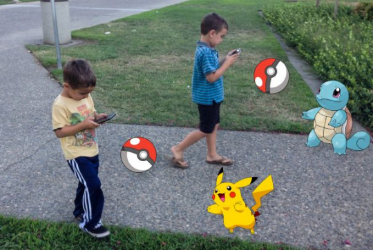 Une partie de Pokémon Go