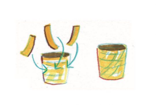 Fabriquer des caches-pots, étape 2