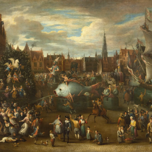 Toile "Fête traditionnelle à Anvers"