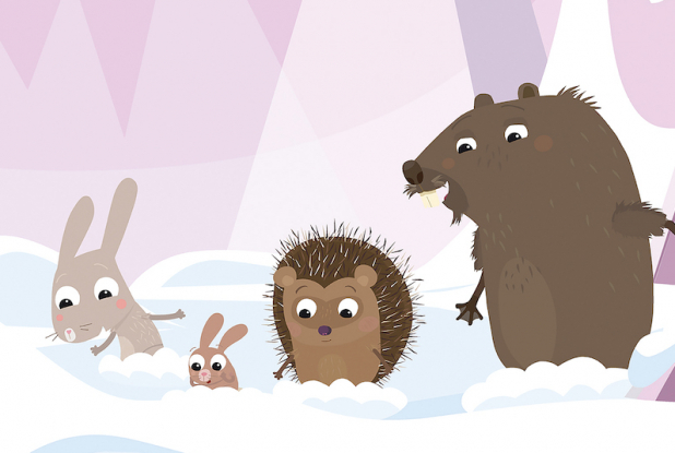 Un hérisson dans la neige : Giuseppe dans la neige