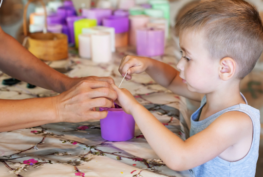 Bougie cire à faire avec les enfants