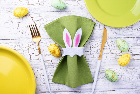 Déco de Pâques : rond de serviette lapin