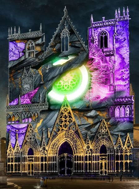 Mother sur la Cathédrale St-Jean - Fête des Lumières 2024