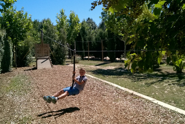 La tyroliennne du Parc des Labyrinthes Géants
