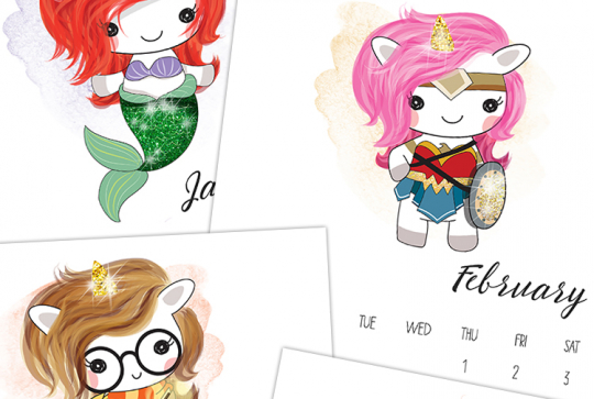 Calendrier licorne 2018