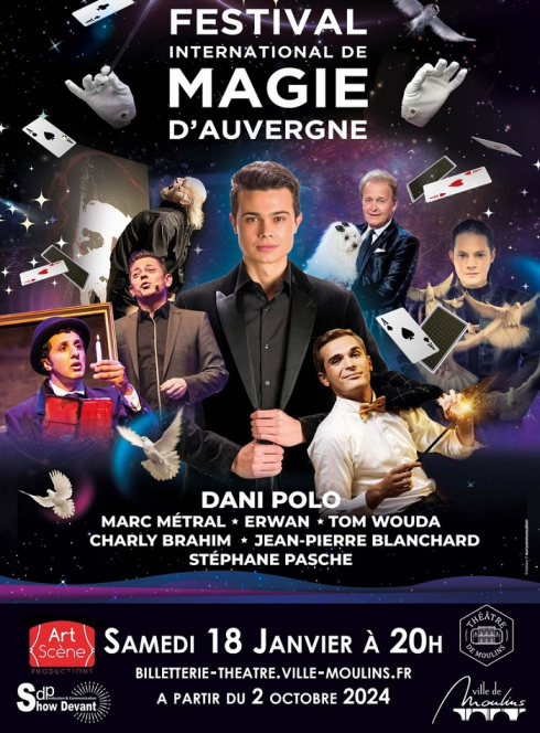 Festival international de magie d'Auvergne : Affiche promotionnelle avec tous les magiciens