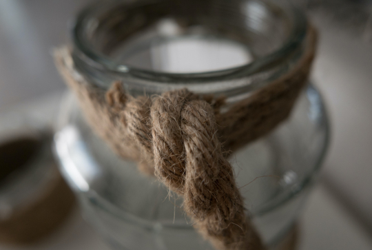 Lumignon étoilé : bocal en verre avec cordelette