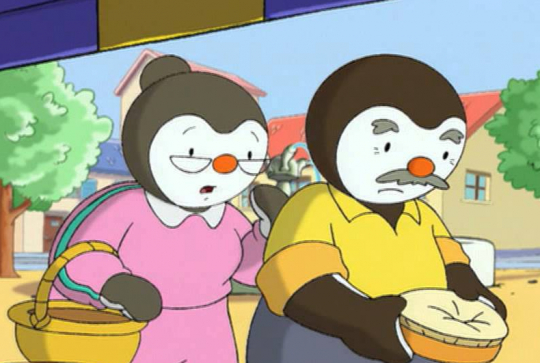 Mamie-Nani, la grand-mère de T'choupi avec Papi-cha