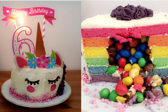 Rainbow cake licorne
