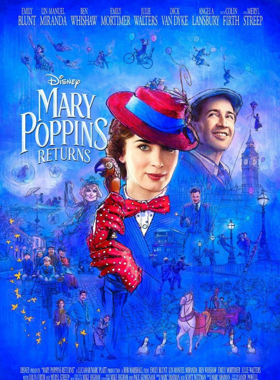 Le retour de Mary Poppins : affiche dessinée
