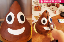 Gagnant janvier 2020 : gâteau émoji poop pour Nicolas