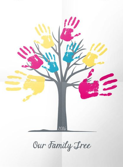 Empreinte de main familiale personnalisée, photo dempreinte de main,  famille personnalisée, Notre famille, Empreinte de main de bébé, arbre  généalogique -  France