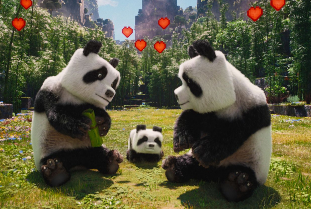 Minecraft, le film : pandas