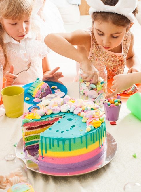 Colorful birthday cake