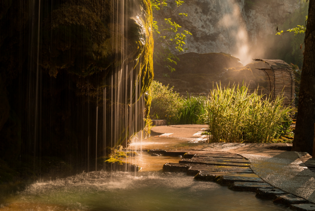Jardin des Fontaines Pétrifiantes : Cascade