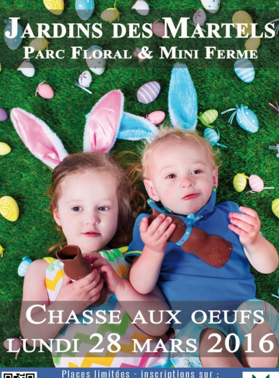 Chasse aux oeufs de Pâques 2016 aux Jardins des Martels