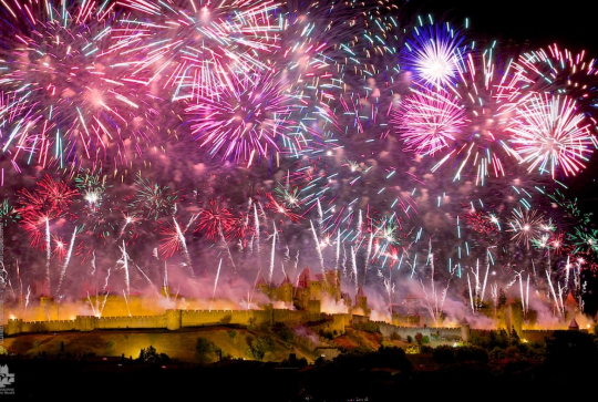 Feux d'artifice du 14 juillet 2019 à Carcassonne