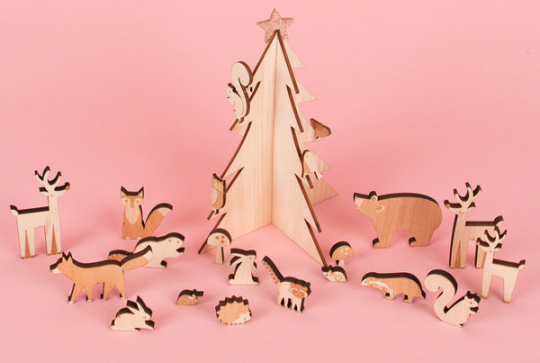 Calendrier avent en bois