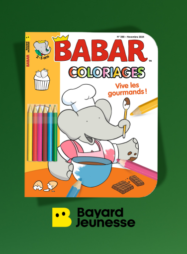 Un abonnement au magazine Babar édité par Bayard Jeunesse pour Noël