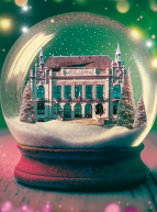 Marcq-en-Barœul fête Noël : La mairie dans une boule à neige