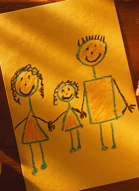 Famille crayons de couleur