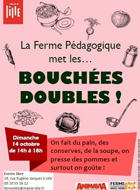 Affiche La ferme pédagogique met les bouchées doubles