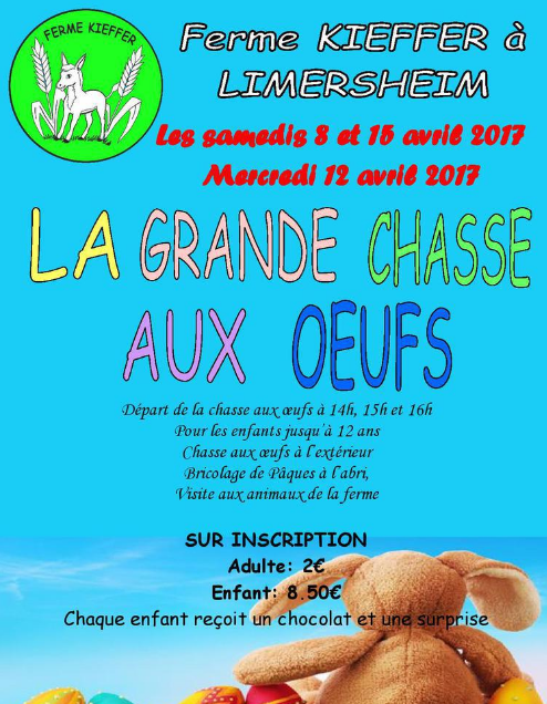 Affiche de la chasse aux oeufs Kieffer.