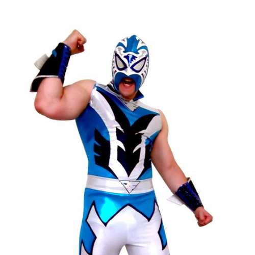 Le catcheur mystérieux Blue Falcon