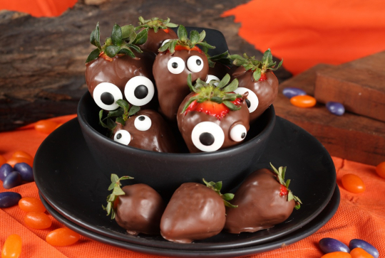 Recettes Halloween - Fraises fantômes