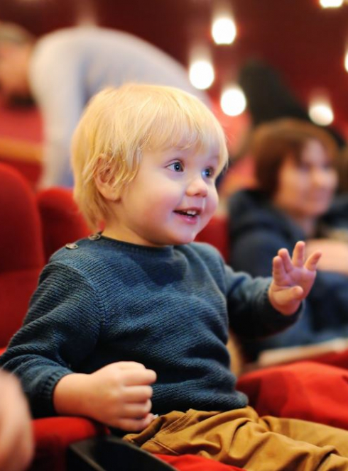 Petit garçon qui regarde un spectacle