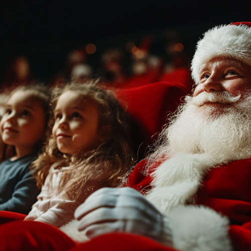 Les Toiles Magiques : Père Noël et trois petites filles au cinéma