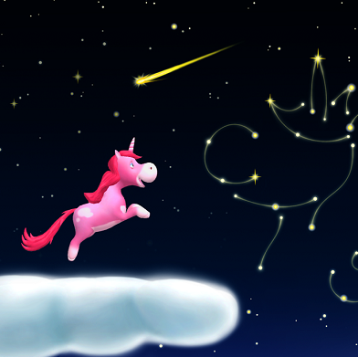 Licornes dans les nuages