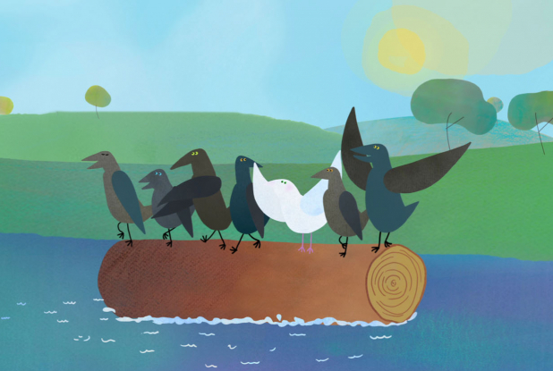 Pas pareil... Et pourtant ! - Tronc d'arbre sur l'eau