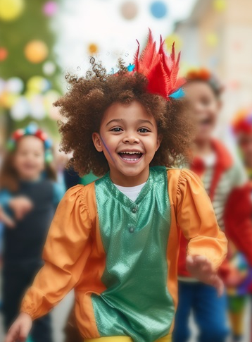 Carnaval à Nansouty : enfants défilent