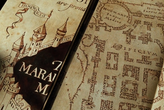 DIY carte du maraudeur Harry Potter