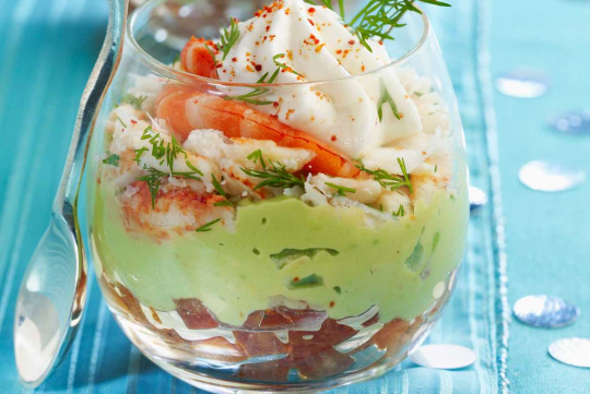 Verrines avocat et crevettes