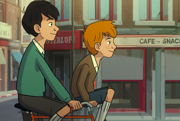 Les secrets de mon père : devant le café