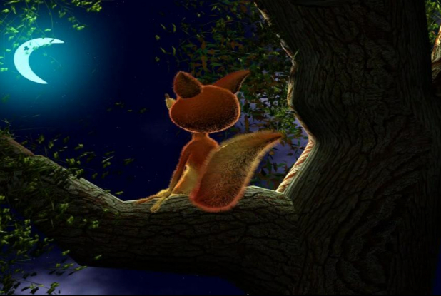 P'tites Histoires au clair de Lune : renard sur un arbre