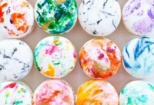 Macarons marbrés