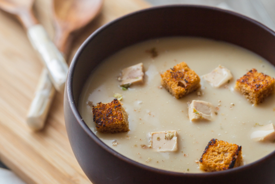 Velouté de châtaigne au foie gras