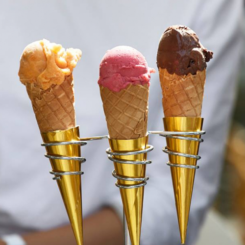 Il Gelato del Marchese : cornets fraise chocolat vanille